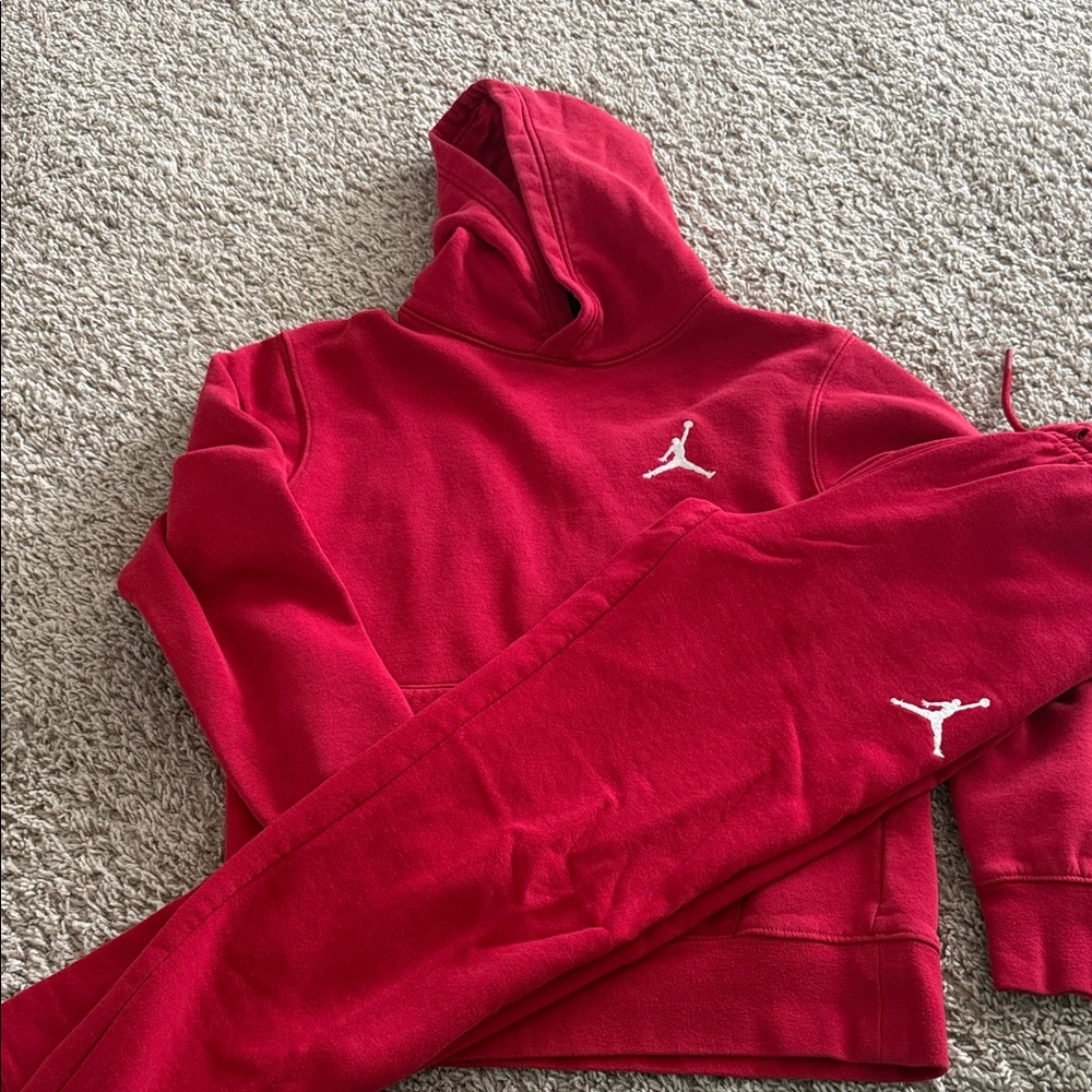 Red Hoodie and Sweatpants Set